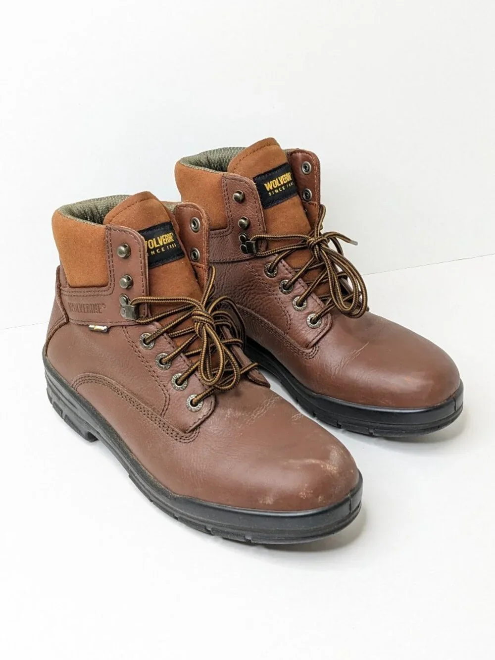 Wolverine Durashocks Direct-Attach Slip Resistant Work Boots Brown Men's 9 Wide